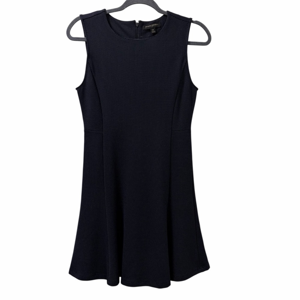 Banana Republic Navy Blue Micro Polka Dot Sleeveless Sheath Dress - Size XS